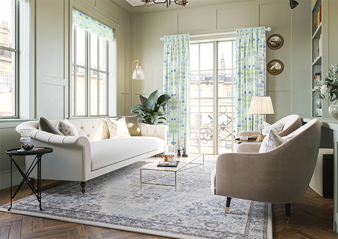 Cotswold Faux Silk, Sapphire - Made to Measure Curtain - Image 8